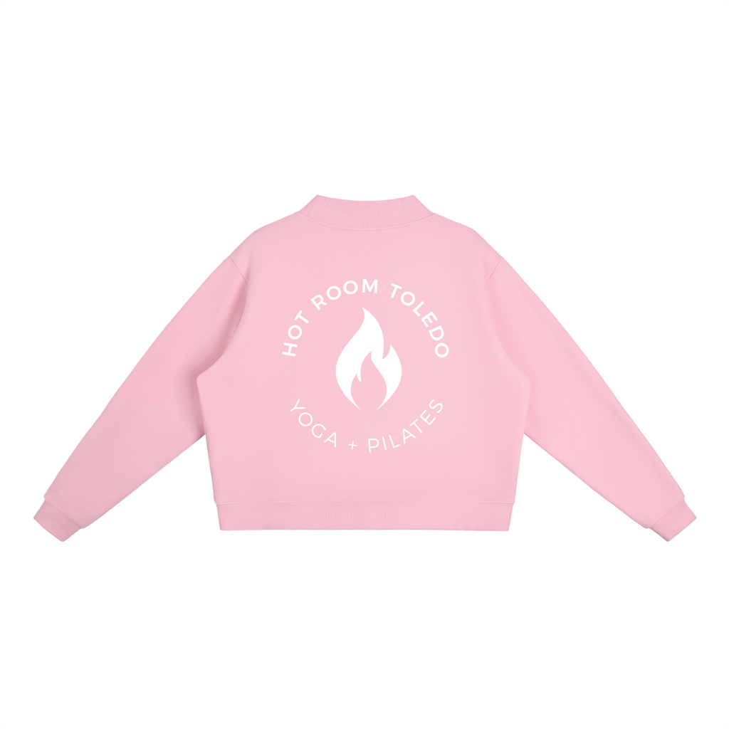 Essential Fleece Mock-Neck Crew Sweatshirt
